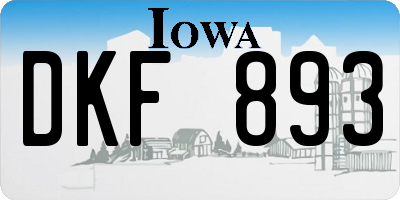 IA license plate DKF893