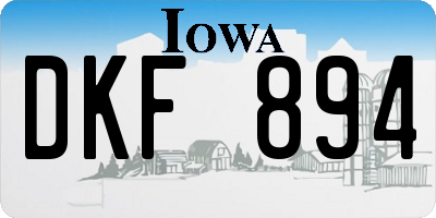 IA license plate DKF894