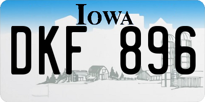 IA license plate DKF896