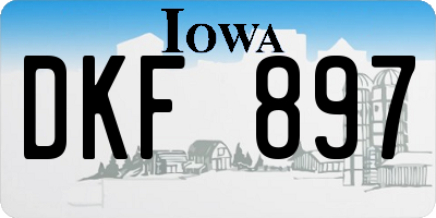 IA license plate DKF897