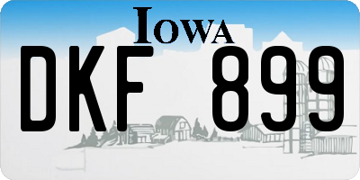 IA license plate DKF899
