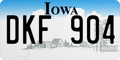 IA license plate DKF904