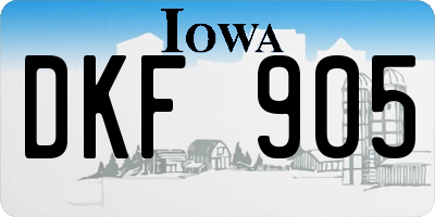 IA license plate DKF905