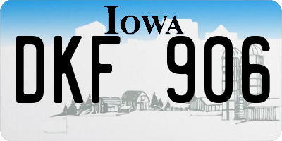 IA license plate DKF906