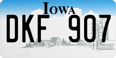 IA license plate DKF907