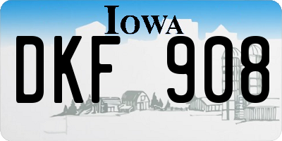 IA license plate DKF908