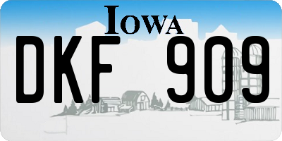 IA license plate DKF909