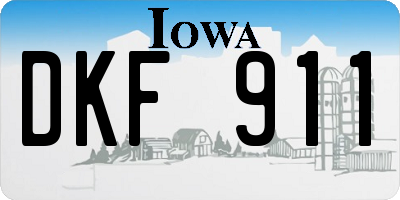 IA license plate DKF911