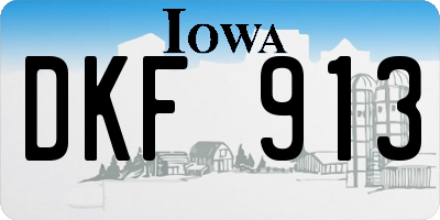 IA license plate DKF913