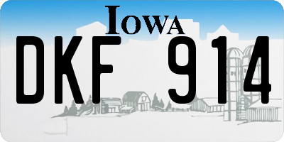 IA license plate DKF914