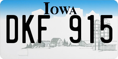 IA license plate DKF915
