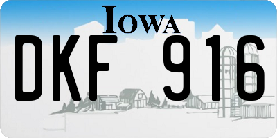 IA license plate DKF916