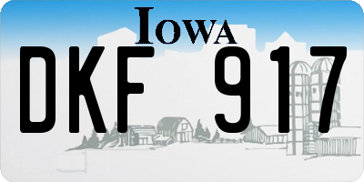 IA license plate DKF917
