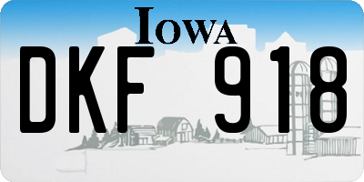 IA license plate DKF918