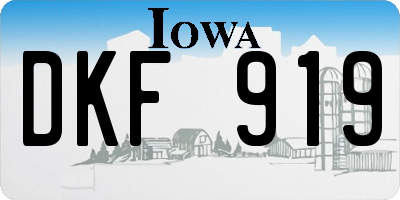 IA license plate DKF919