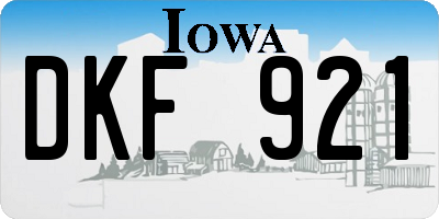 IA license plate DKF921