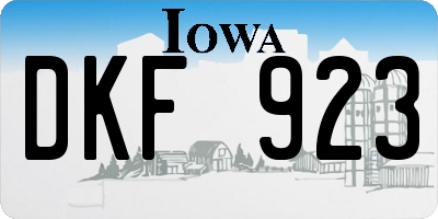 IA license plate DKF923