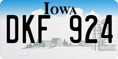 IA license plate DKF924