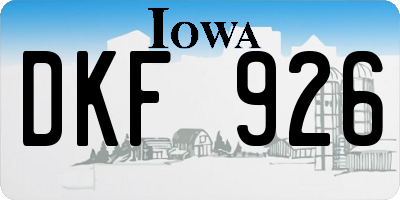 IA license plate DKF926