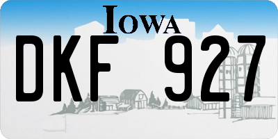 IA license plate DKF927