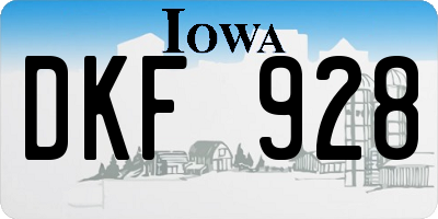 IA license plate DKF928