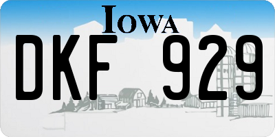IA license plate DKF929