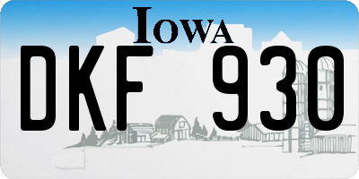 IA license plate DKF930