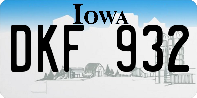 IA license plate DKF932