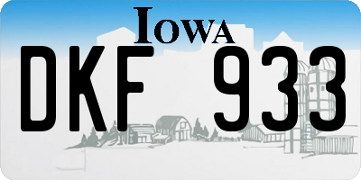 IA license plate DKF933