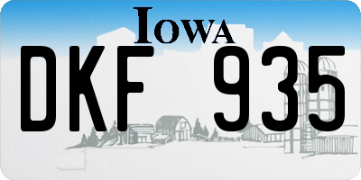 IA license plate DKF935