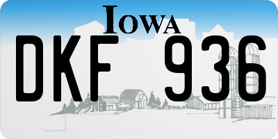 IA license plate DKF936