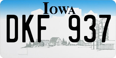 IA license plate DKF937
