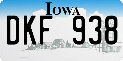IA license plate DKF938