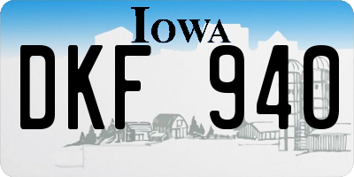 IA license plate DKF940