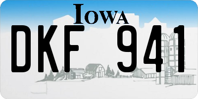 IA license plate DKF941
