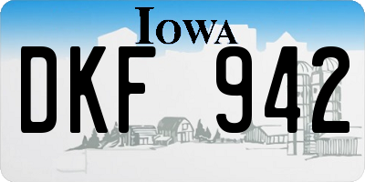 IA license plate DKF942