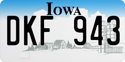 IA license plate DKF943