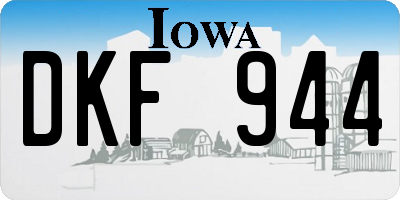 IA license plate DKF944