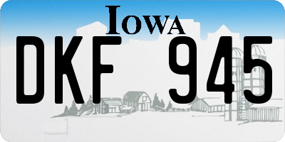 IA license plate DKF945