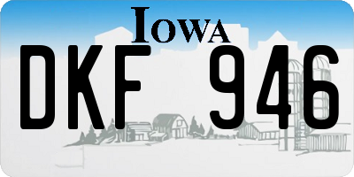 IA license plate DKF946
