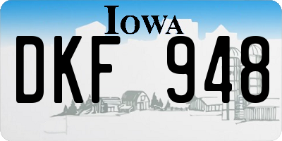IA license plate DKF948
