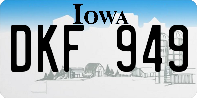 IA license plate DKF949