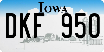 IA license plate DKF950
