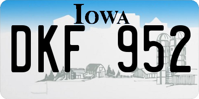 IA license plate DKF952