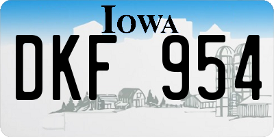 IA license plate DKF954