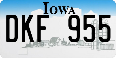 IA license plate DKF955