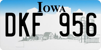 IA license plate DKF956