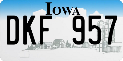 IA license plate DKF957
