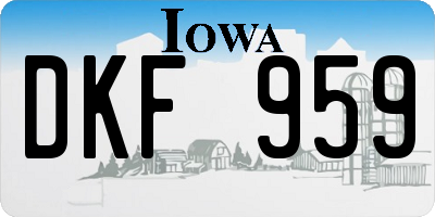 IA license plate DKF959