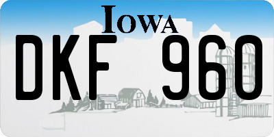 IA license plate DKF960